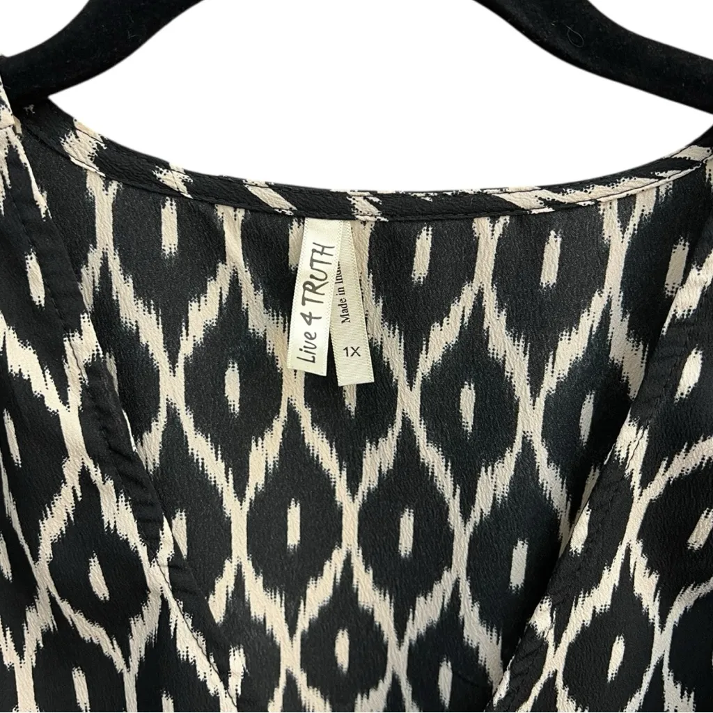 Live 4 Truth Faux Wrap Abstract Print Women’s Long Sleeve Dress Size 1X - Image 5