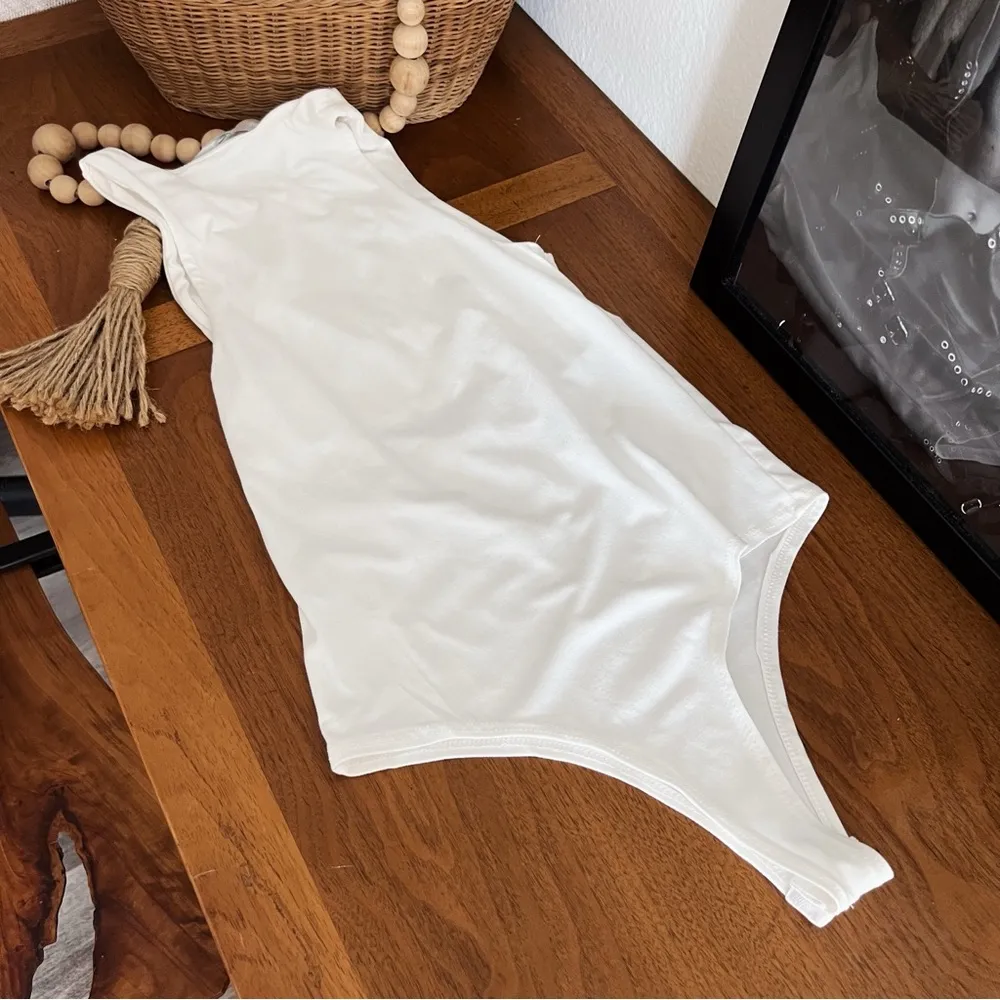 SOFT WHITE HIGH NECK BODYSUIT #0370 - Image 2