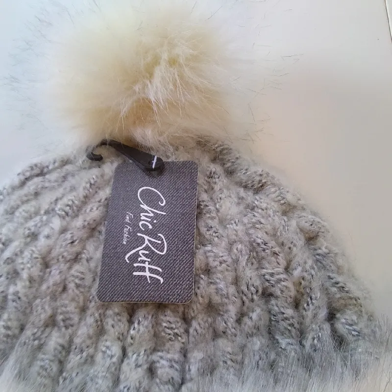 Chic Gray and Cream Pom - Image 2