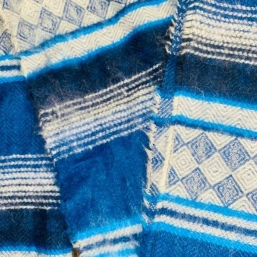 Carbon Blue Tribal Aztec Fringed Trim Scarf Women's - Image 5