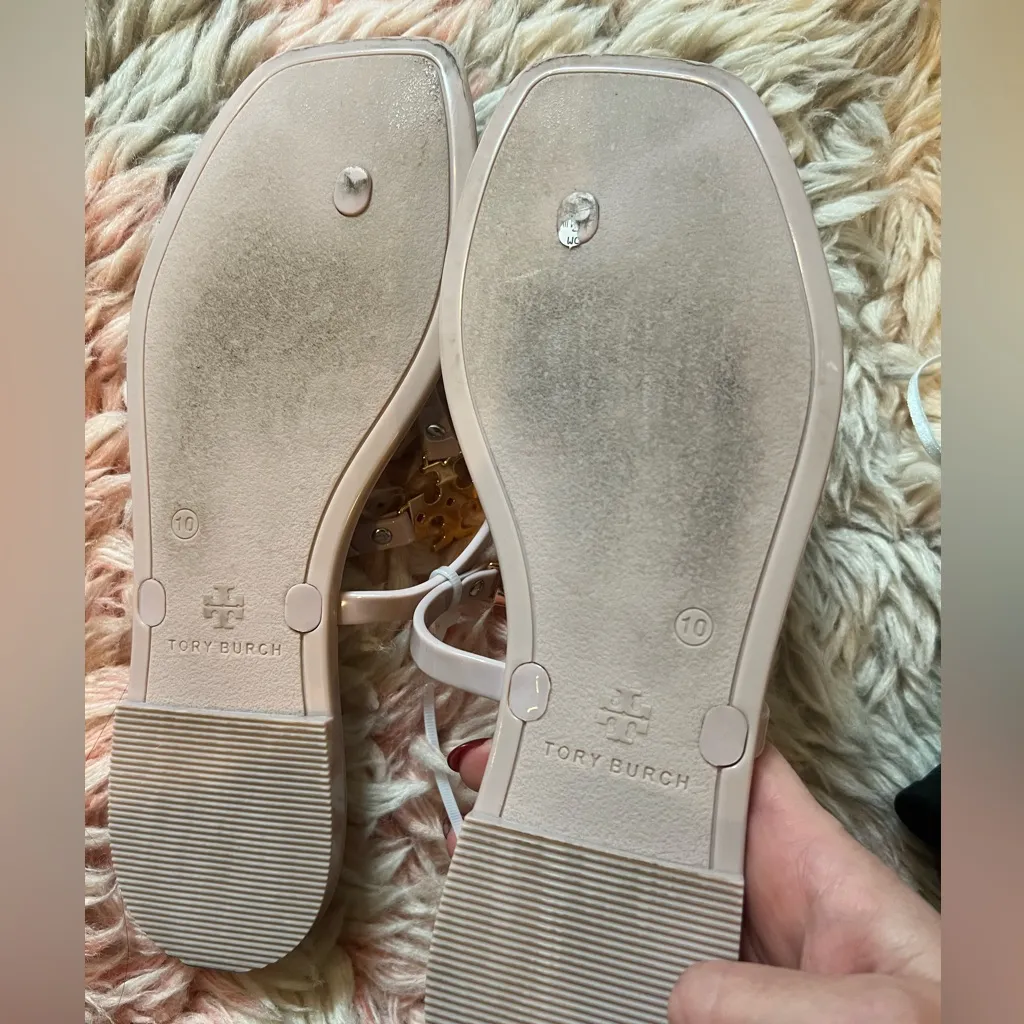 Tory Burch Roxanne Jelly Sandal Meadowsweet Gold Flip Flop shoes size 10 - Image 5