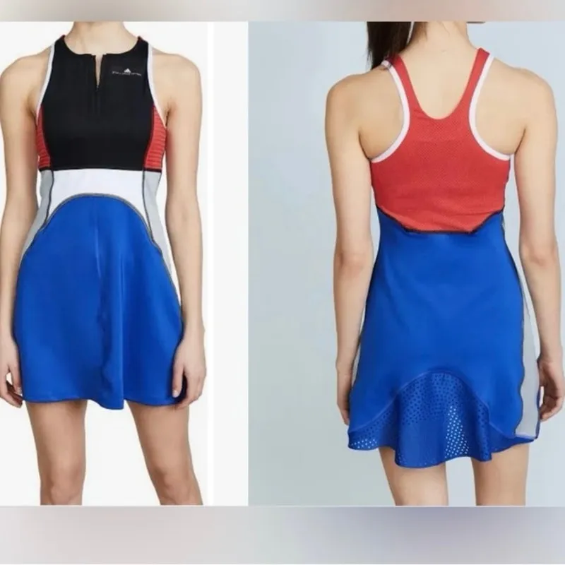 Adidas Stella McCartney Barricade Multicolour Tennis Dress S NO SIZE‎ TAG READ Blue - Image 2
