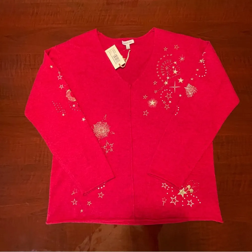 Johnny Was Biya Xandra V-Neck Sweater Wool Cashmere Knit Pullover Sz XL NWOT - Image 11