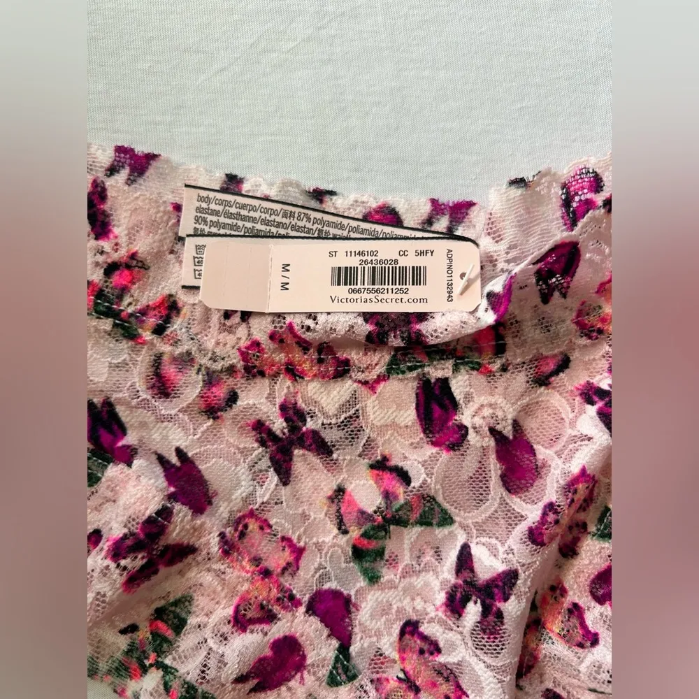 Victoria's Secret Pink and Purple Floral Bra Set - Image 5