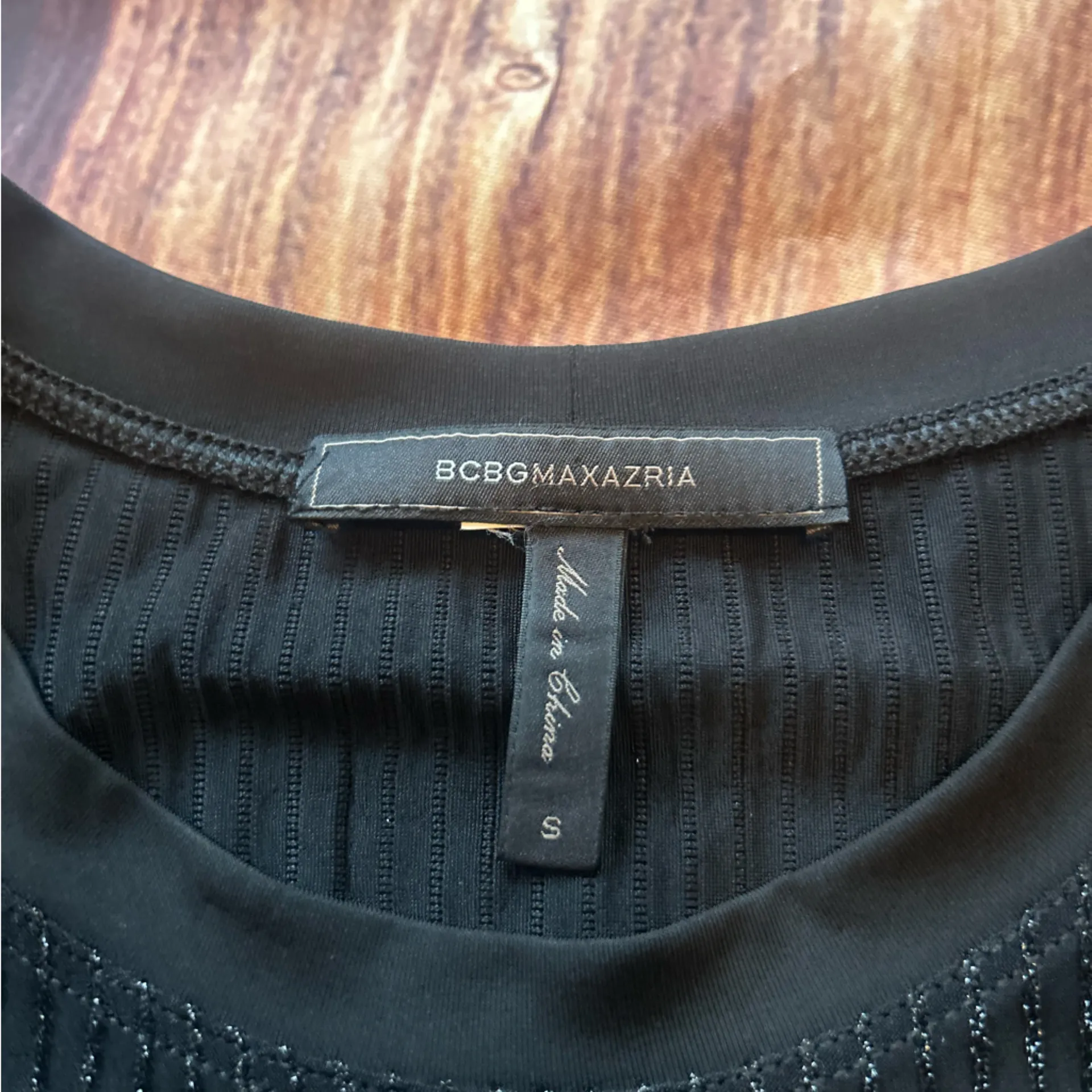 Women’s BCBGMAXAZRIA Sequins Black Long Sleeve Top Size S - Image 2