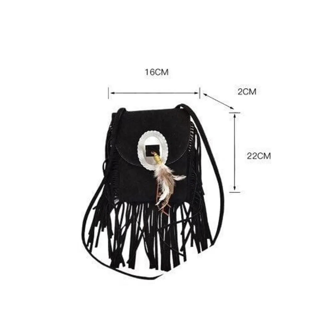 Boho Fringe Crossbody Bag Tan Brown Western Festival Purse NWT - Image 6