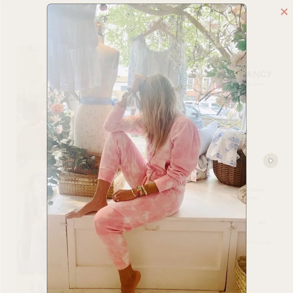 LoveShackFancy Minnow Pink Blossom Pink Tie Dye Sweatshirt Size Small - Image 14