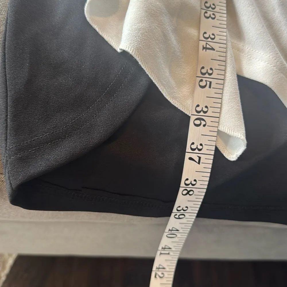 Womens Black & White Asymmetrical Ruffled Front Midi Dress 3/4 Sleeve Size L NEW Size L - Image 7