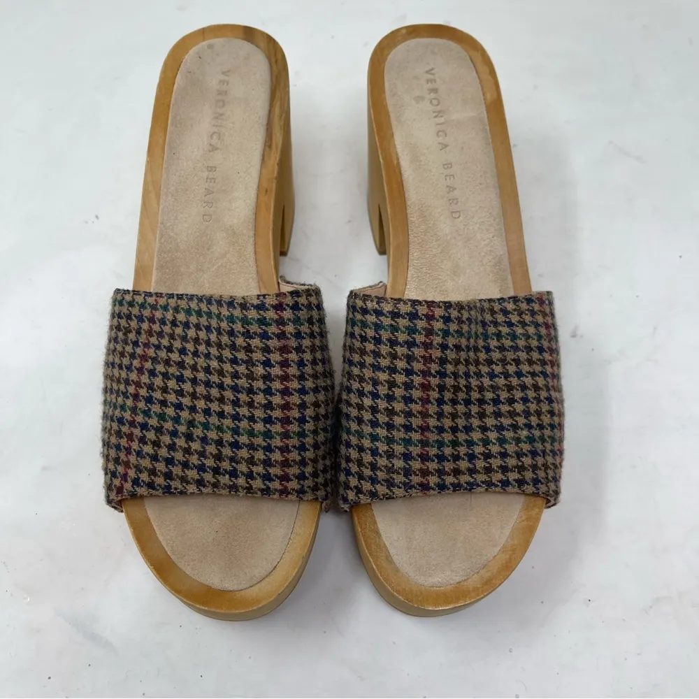 Veronica Beard Hannalee Houndstooth Platform Clogs sz 9 - Image 3