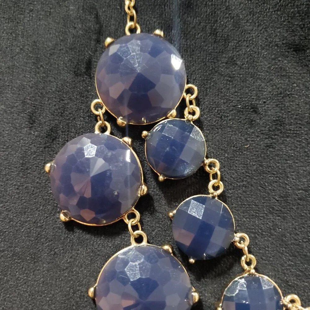 Women's Blue Round Beaded Pearl Chain Fashion Jewelry Necklace - Image 5