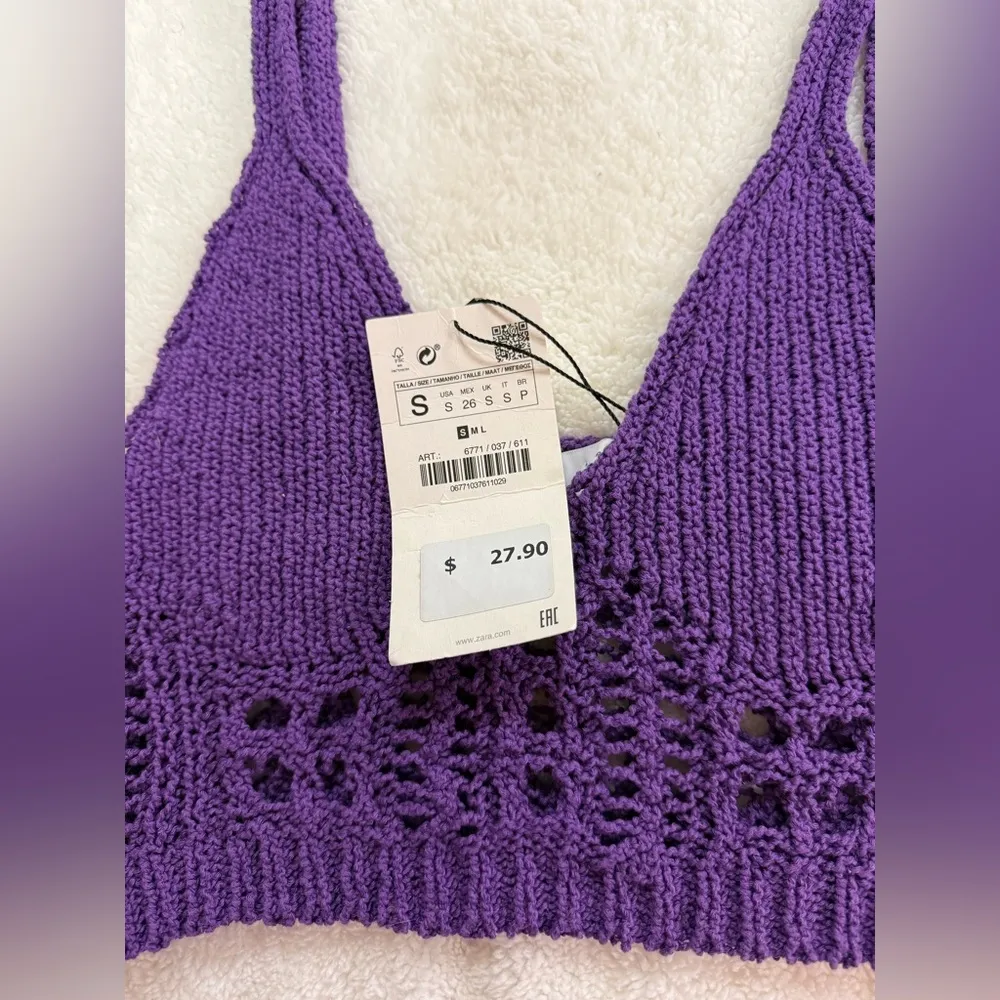 NWT zara crotchet knit crop tank top - Image 2