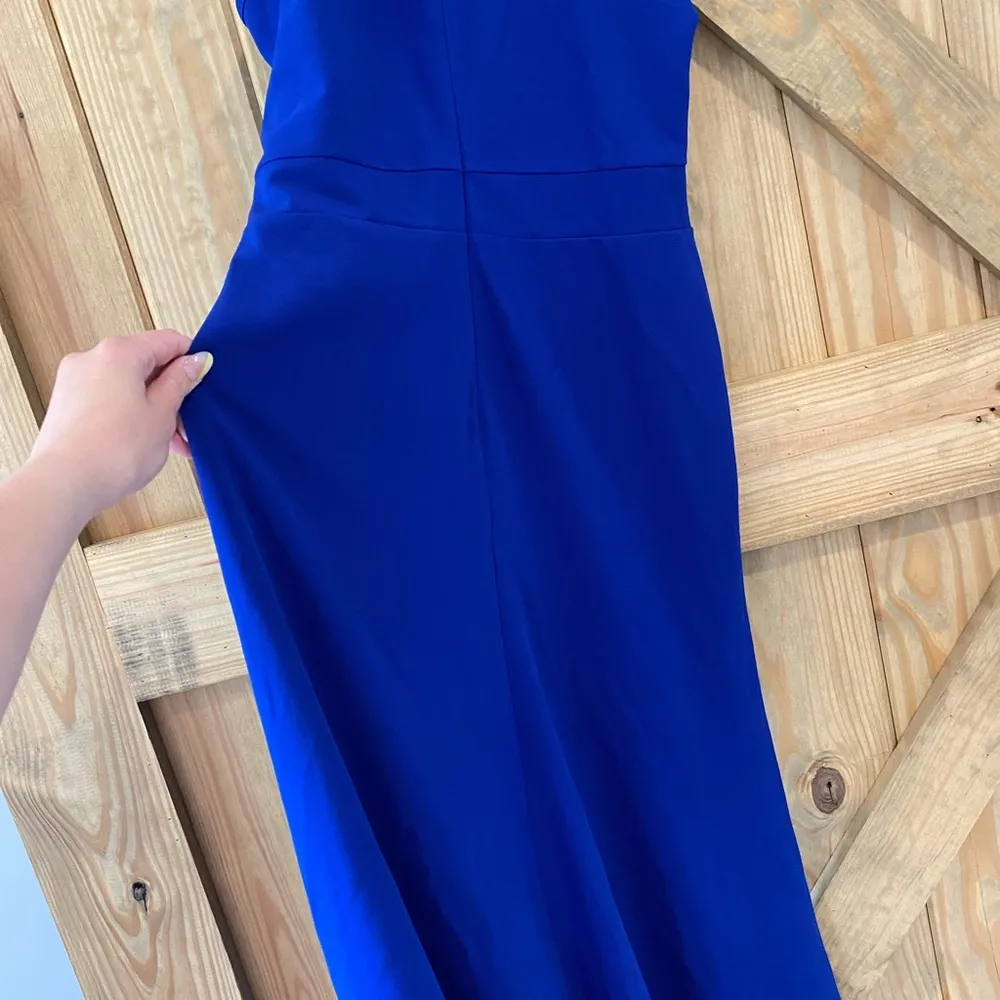 NWOT Women's High Neck Split Bodycon Mermaid Evening Cocktail Long Dress Blue Size L - Image 6