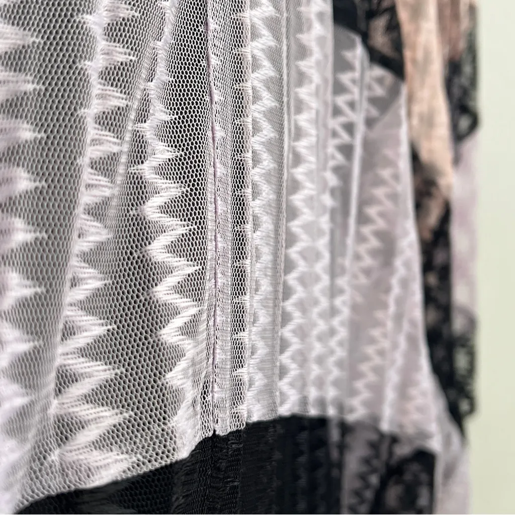 Gracia Black and Lavender pleated Maxi Skirt NWT - Image 3