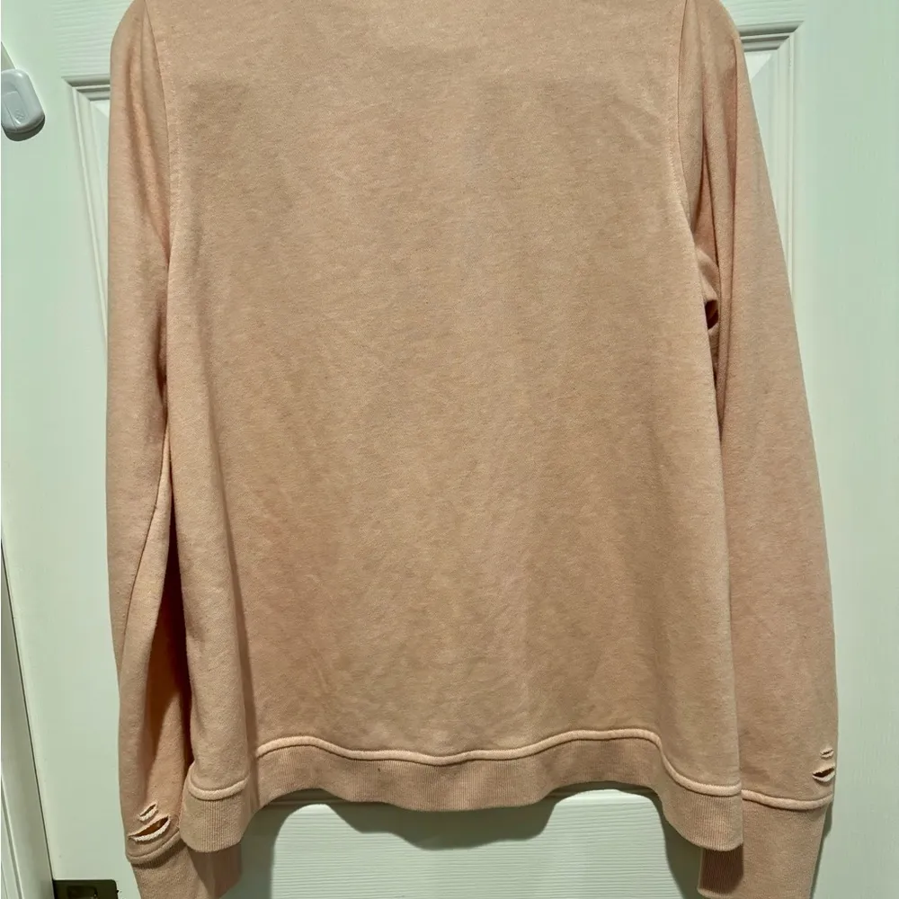 Emory Park Womens Sweater Zip Sides Medium Pale Pink - Image 6