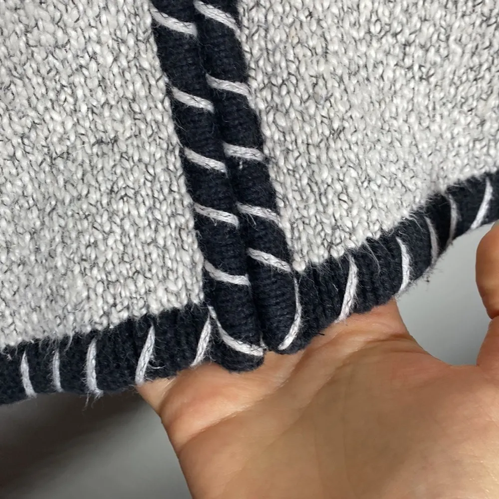 Vintage Christopher & Banks tipped embroidered zip cotton ramie blend vest sz M - Image 98