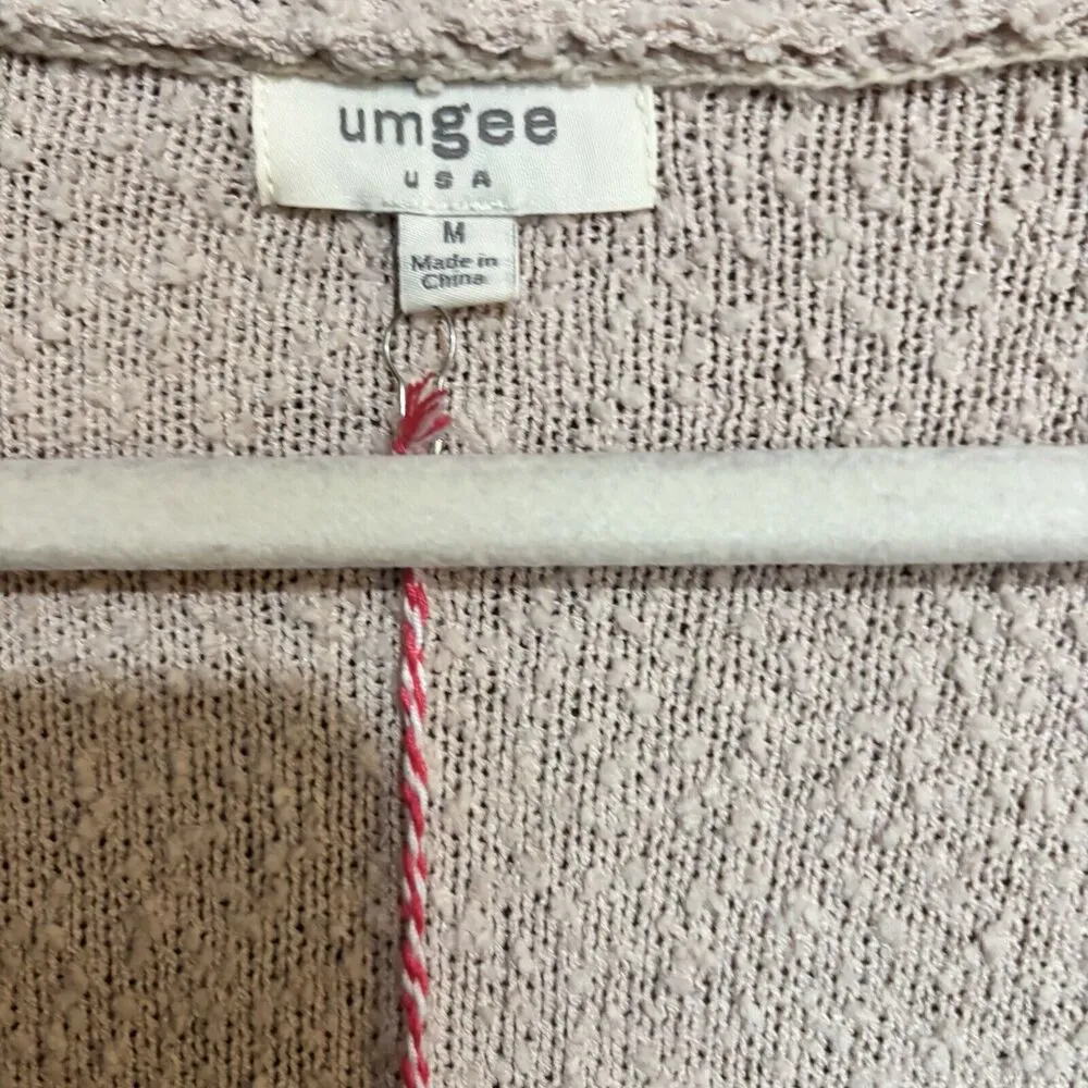 UMGEE Cardigan Womens Medium Multicolor Stripe Boucle Open Sweater - Image 7