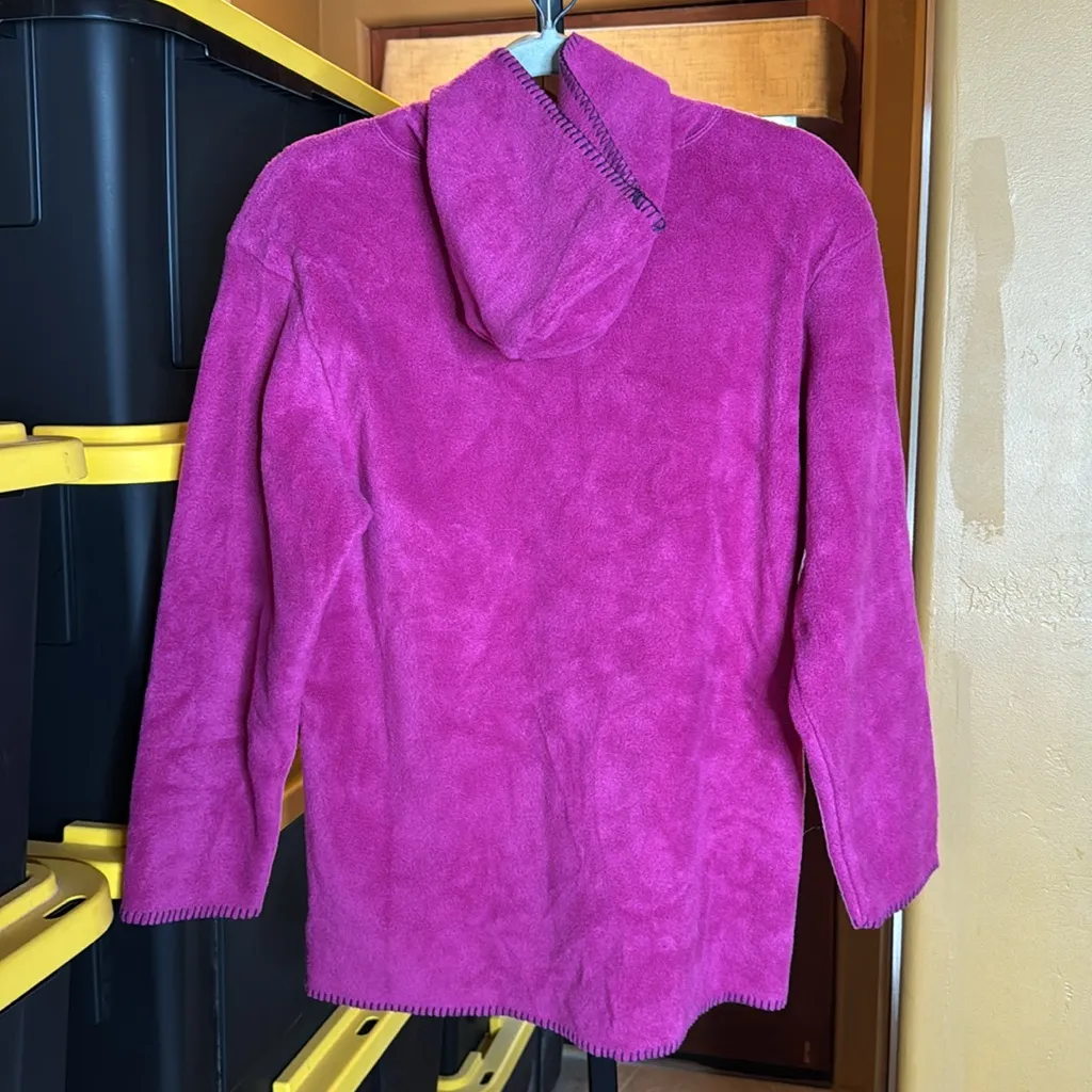 NWOT Disney Embroidered Mickey Mouse Floral Purple Fleece Jacket Size Small - Image 9