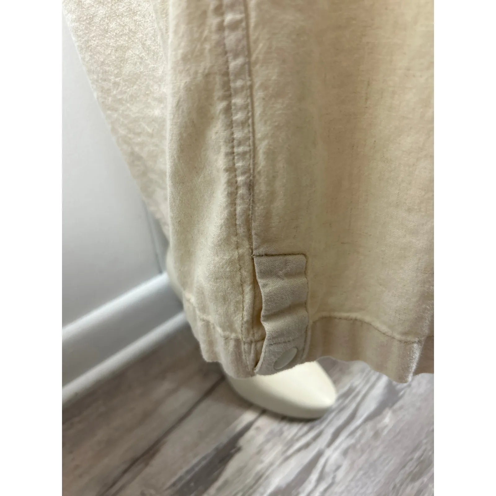 Pilcro from Anthropologie Cream cargo drawstring utility pants Wide Leg. Size 1X - Image 7