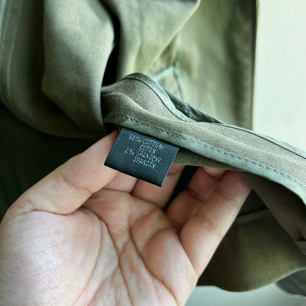 Lafayette 148 New York Asymmetrical Moto Zip Denim Jacket - Army Green - Image 8