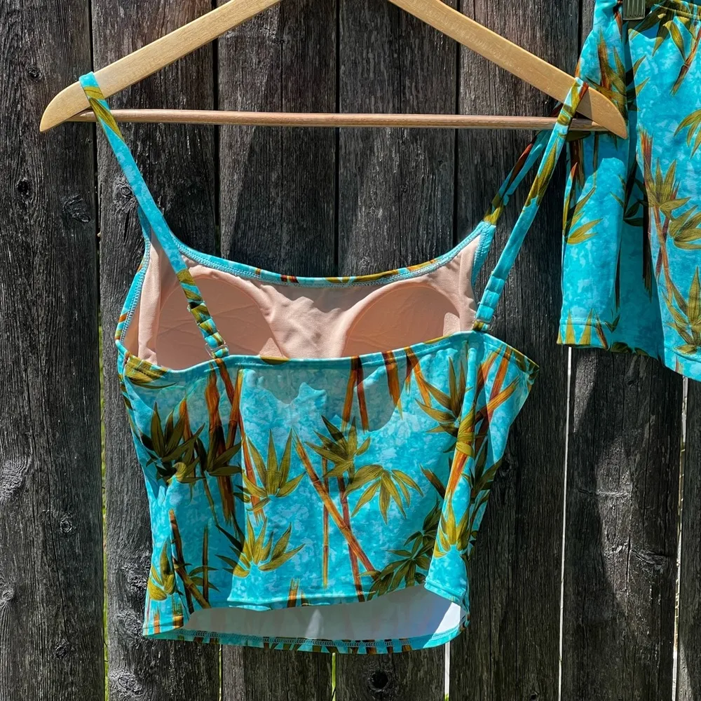 Beach Bay 2 piece set palm trees printed swimsuit set Size 10 - Image 10