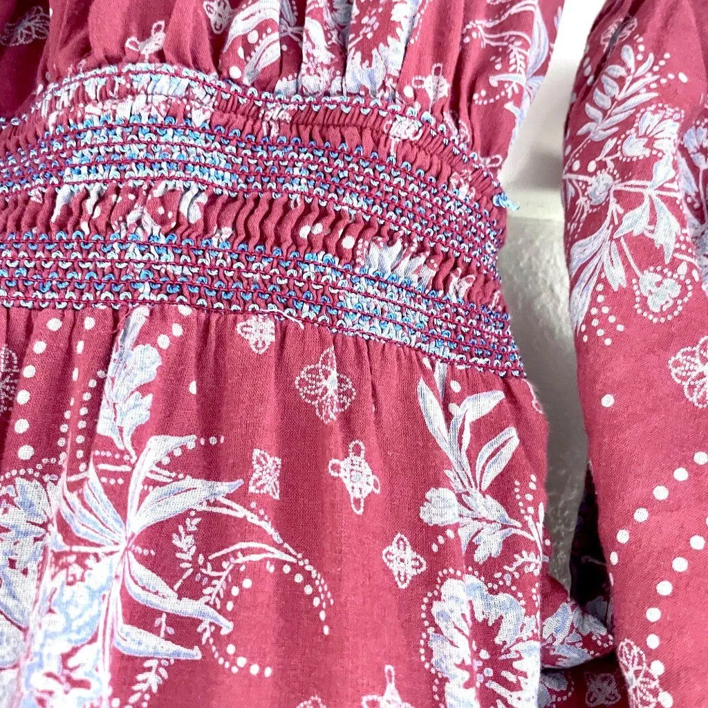 Free People Women's Golden Hour Maxi Dress Wine Combo Size M OB1480870 - Image 8