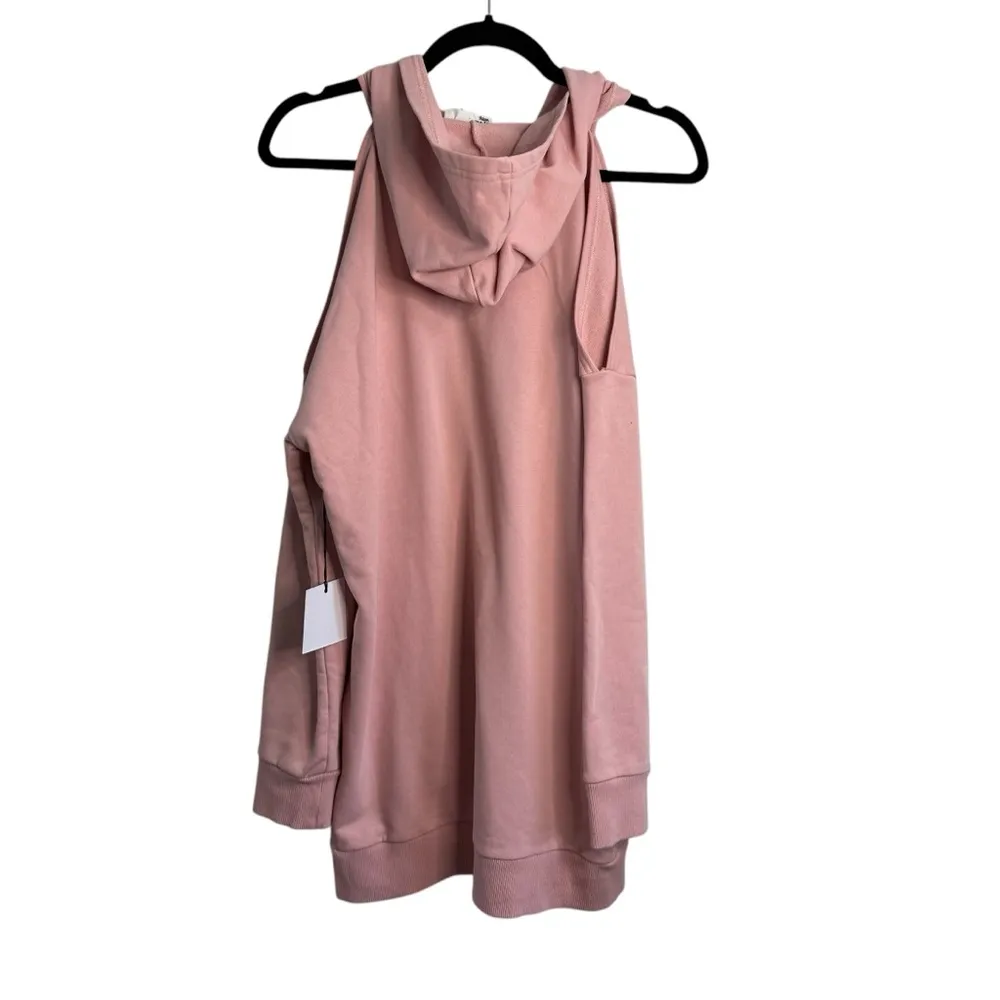 By The Way Delia Rose Pink Cold Shoulder Sweatshirt Hoodie Dress NWT - Image 7