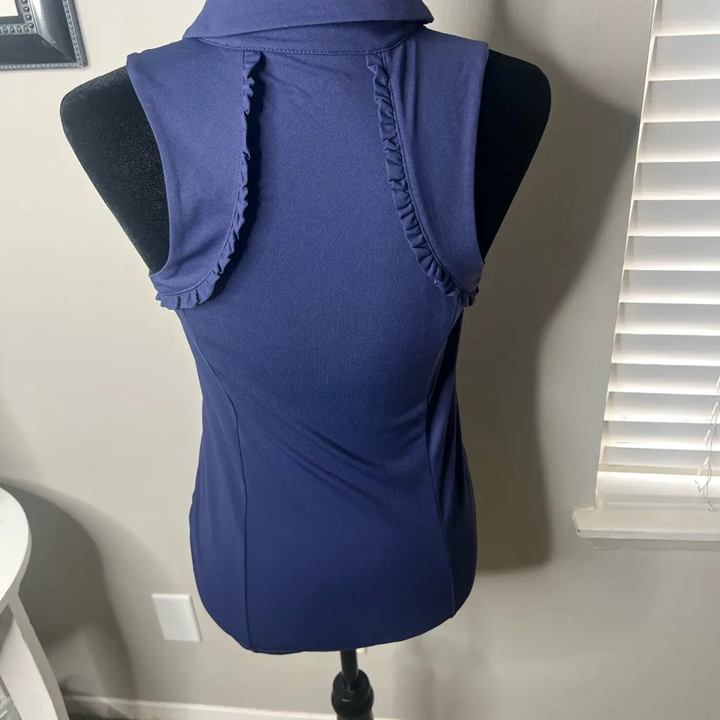 Lilly Pulitzer Martina Polo top UPF 50+ Luxletic small $88 Navy - Image 6