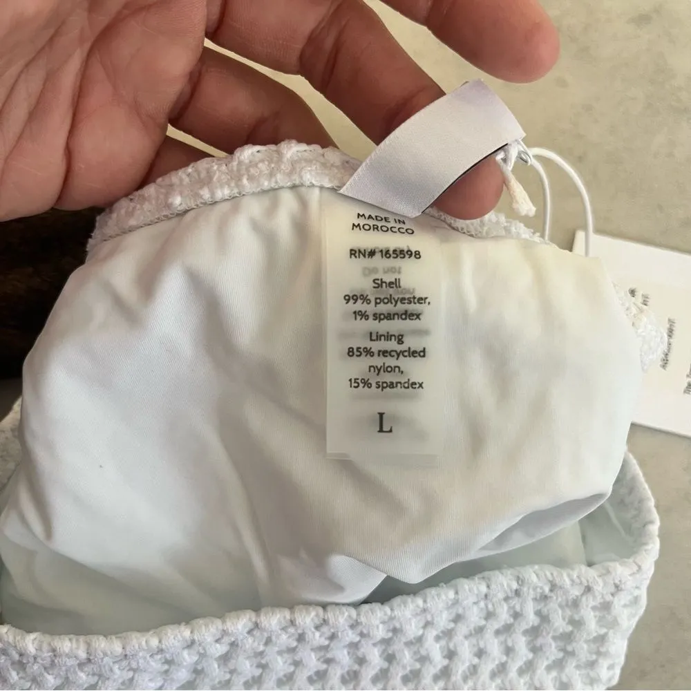 NWT Demi Moore Andie Swim White Crochet Tropez Bottom Large Midrise Classic Fit - Image 7