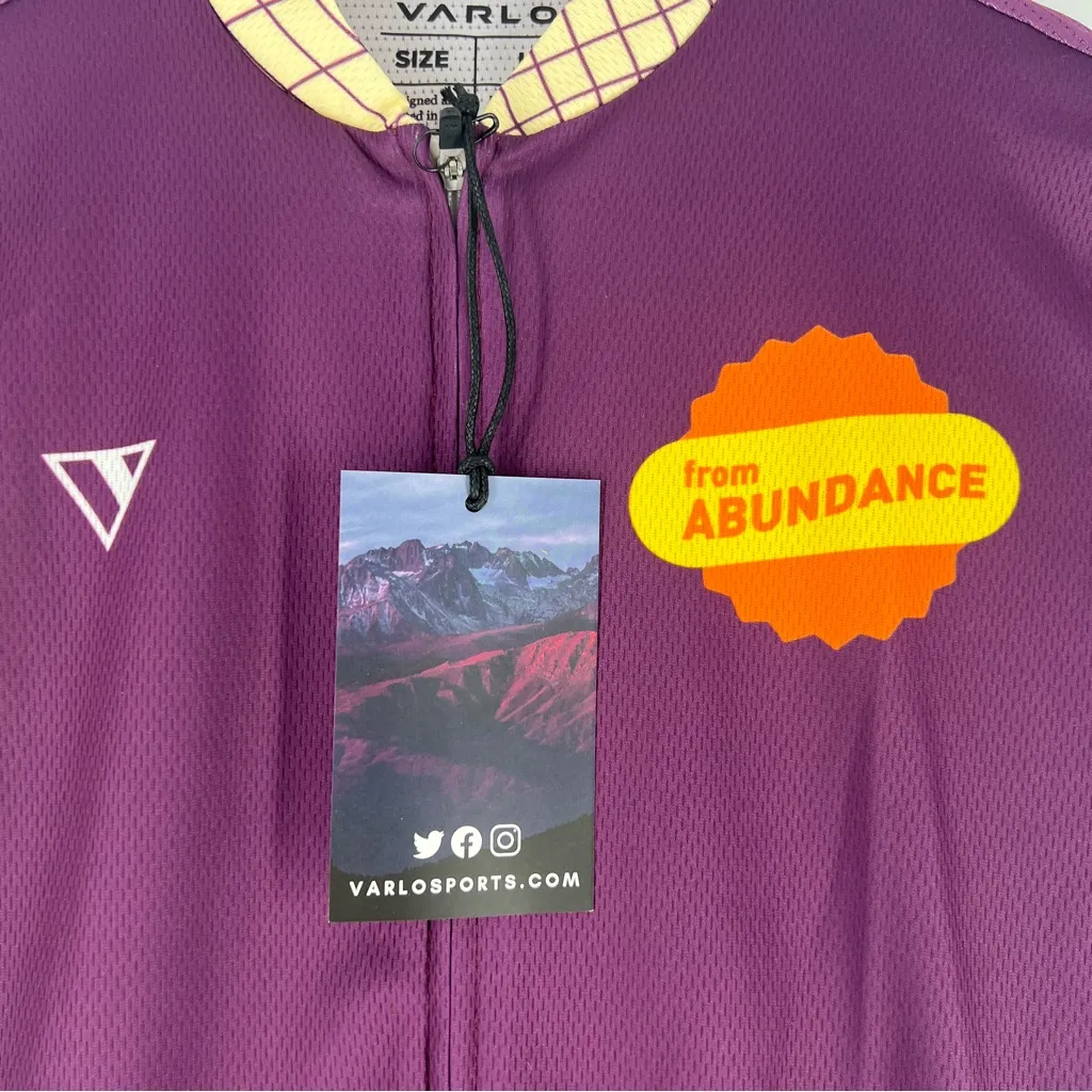 Varlo Short Sleeve Cycling Jersey Lightweight Stretch Performance Full Zip Front Purple - Image 3