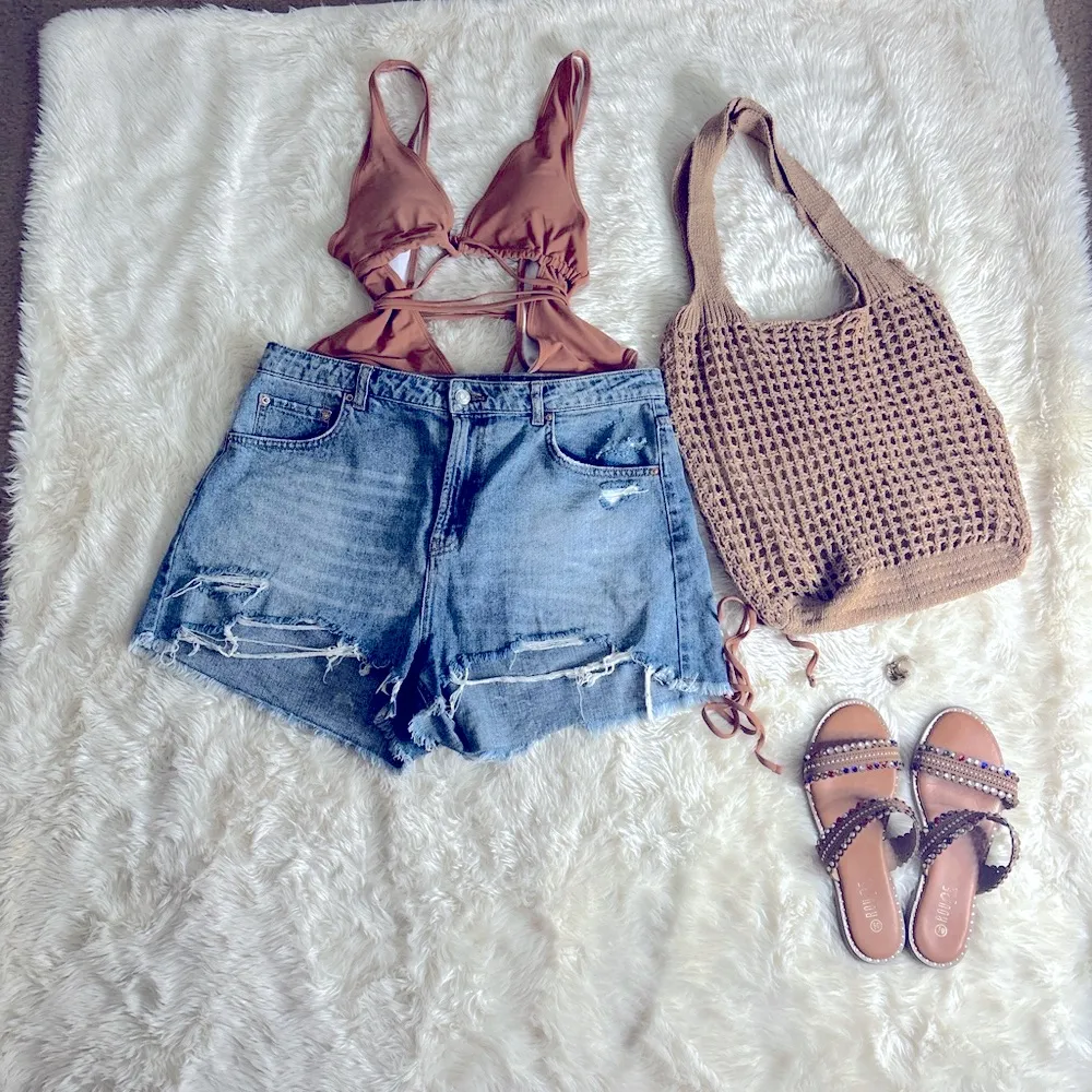 Neutral Brown Strappy Swimsuit - Image 5