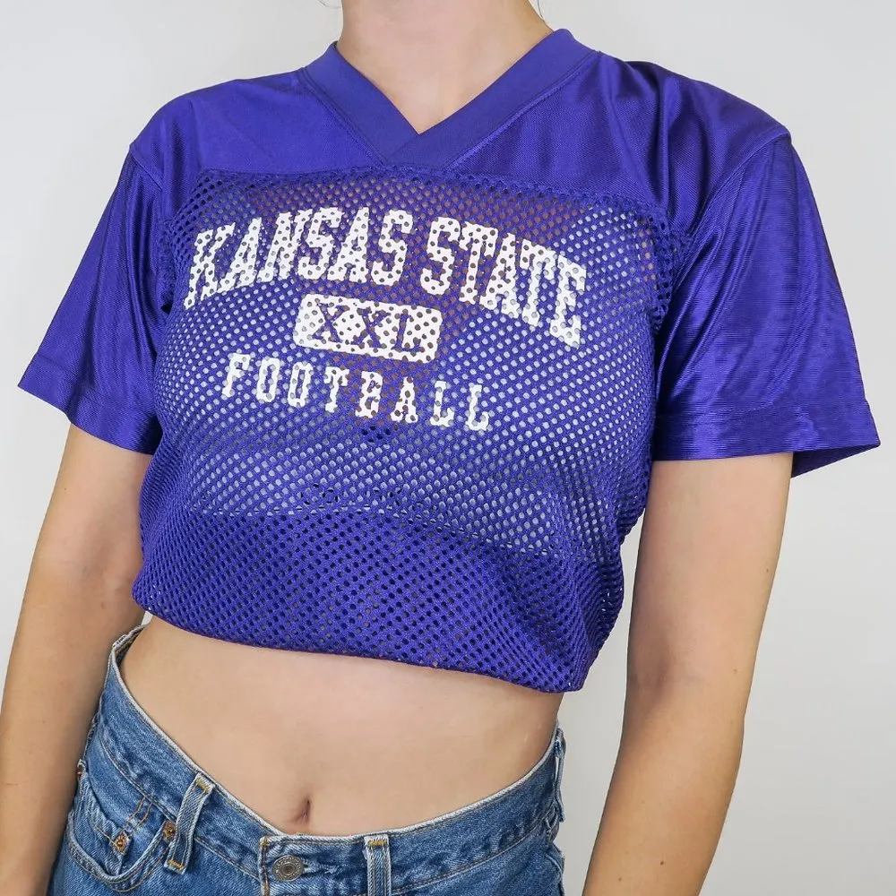 Vintage 90s Kansas State Purple Football Jersey Size XS - Image 3