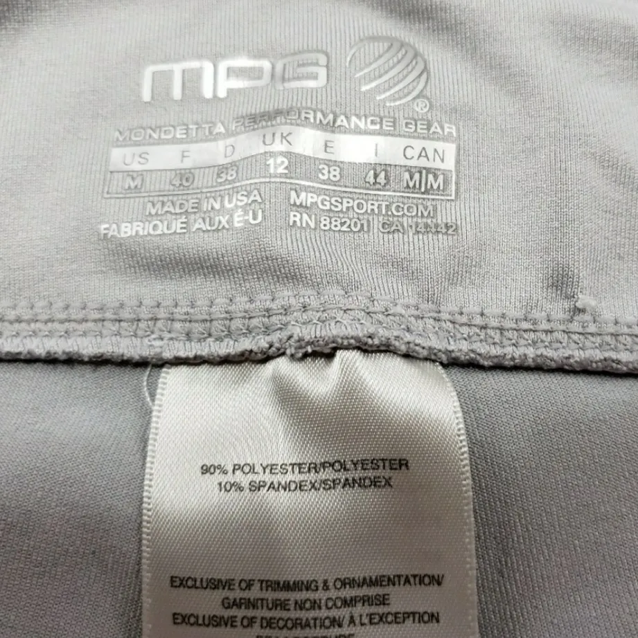 MPG Pants Size Medium Moneta Performance Gear Sports Tight Workout Gym Yoga Gray - Image 4