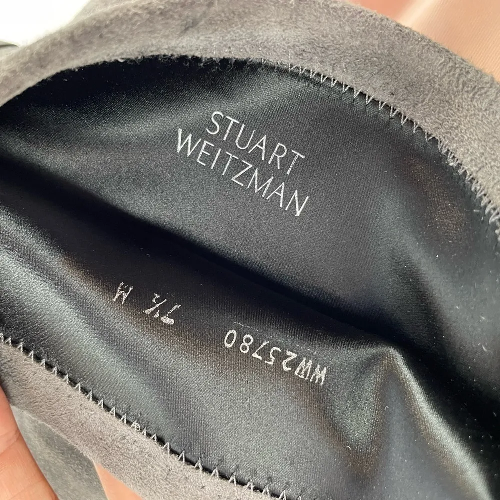 Stuart Weitzman Lowland Suede Over-the-Knee Boots in‎ Grey Size 7.5 - Image 12