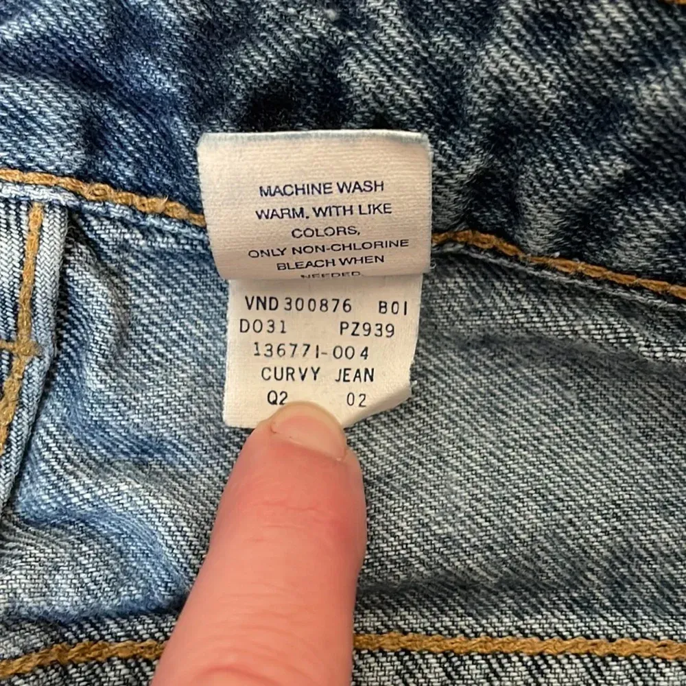 Vintage‎ Old Navy Curvy Jean Denim Medium wash size 1 Y2K 90s Blue - Image 5