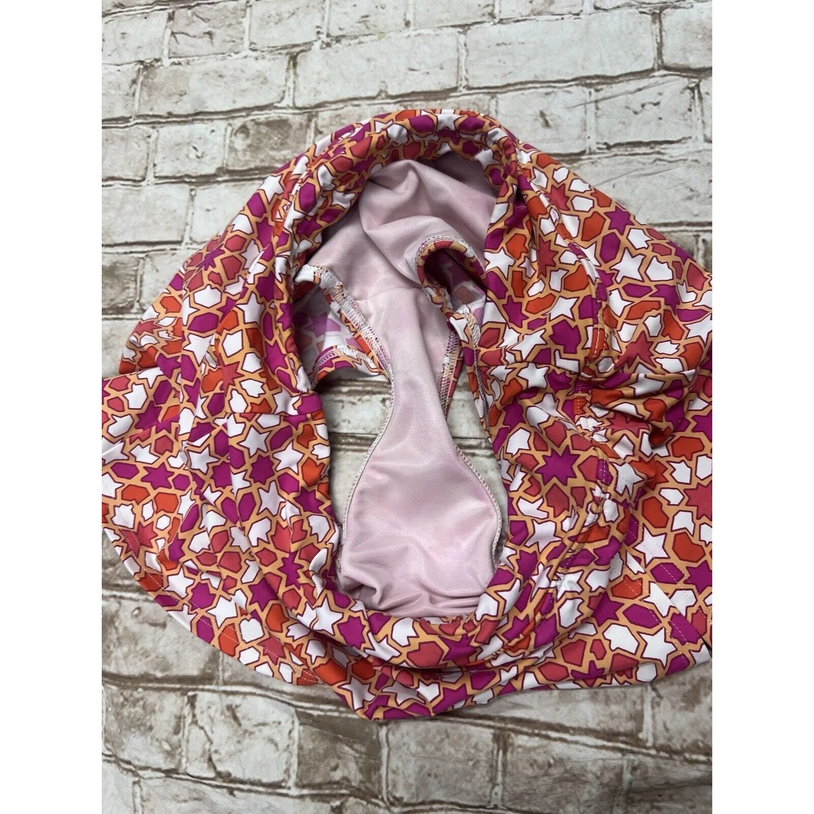 Lands' End Women's 2 Pink Orange Yellow Medallion Swim Skirt Modest XS - Image 5