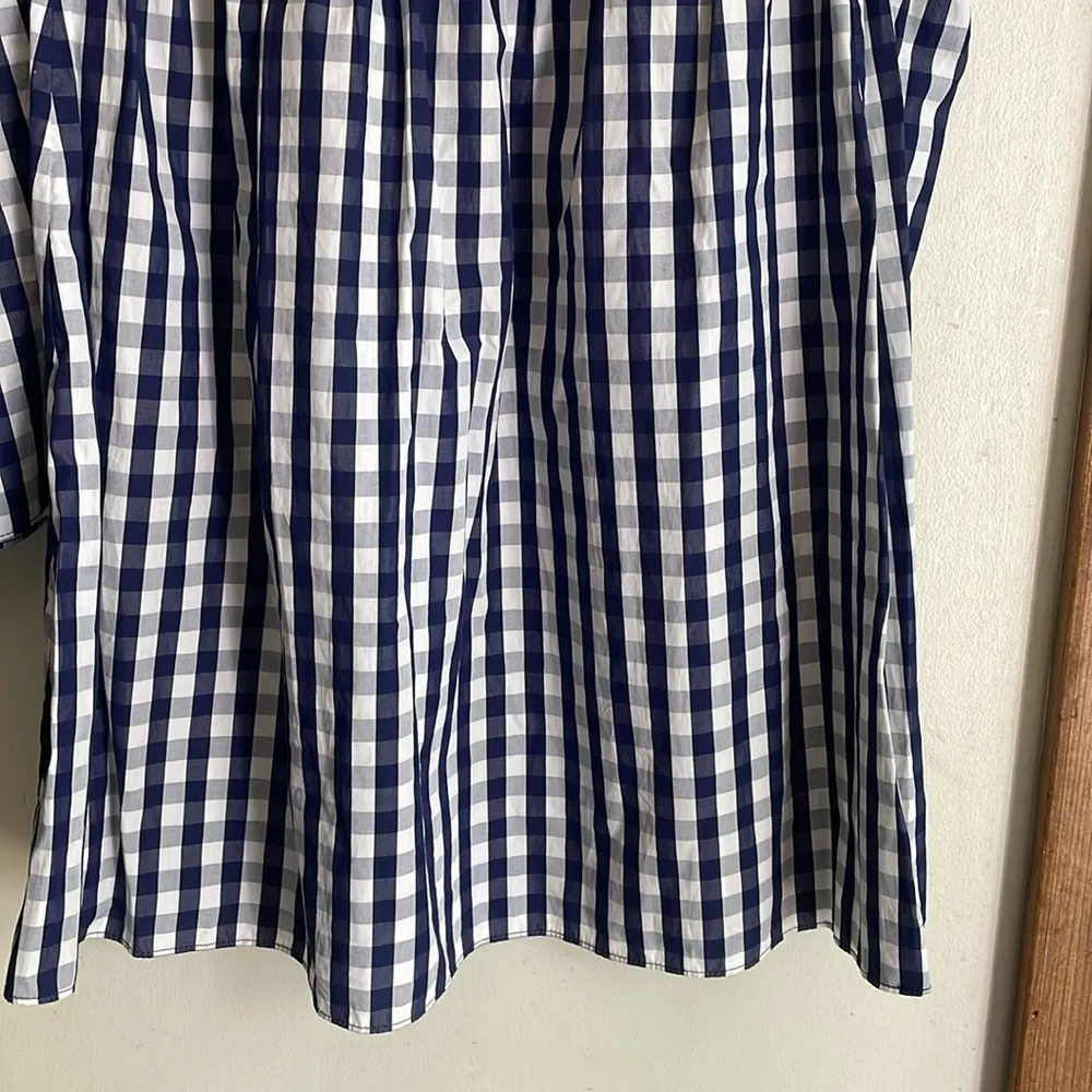 MILLY Jodi Smocked Off-the-shoulder Gingham Poplin Dress - Image 4