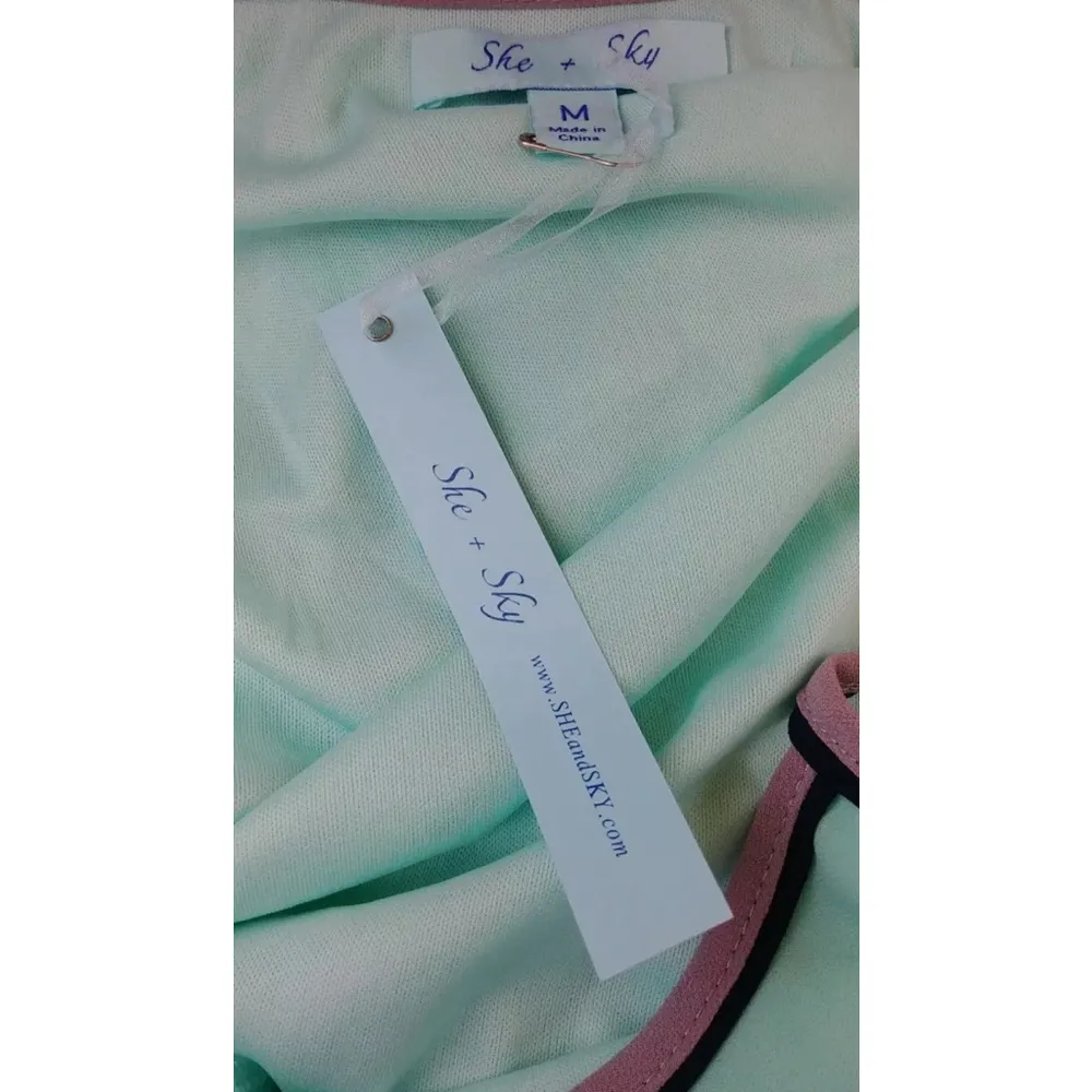 Aqua Mint Taupe & Navy Colorblock Strappy Sundress by  She + Sky from Modcloth - Image 7