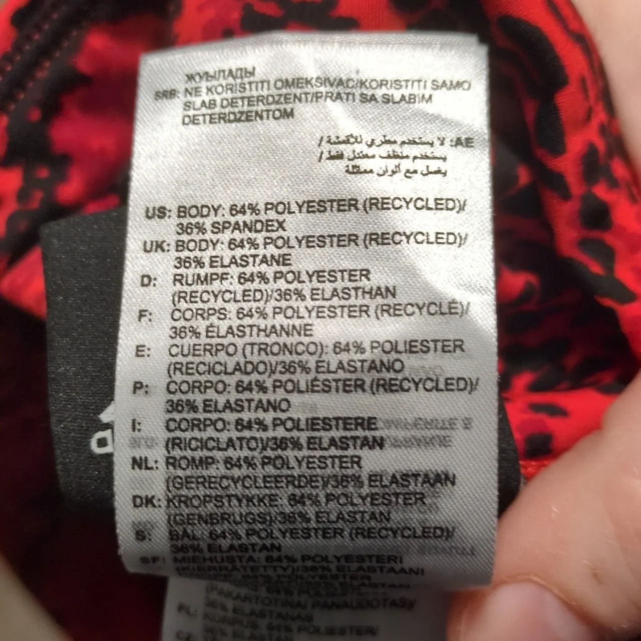 Adidas X Ivy Park Red Pink And Black Leggings Size Small - Image 5