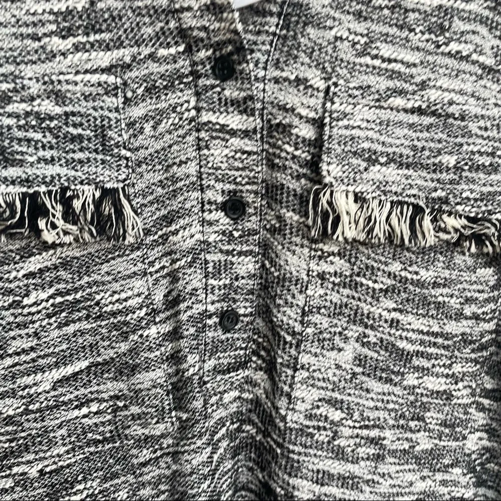 NWT ASOS Womens Dress Black White Tweed Shift Fringe Pockets 6 - Image 7