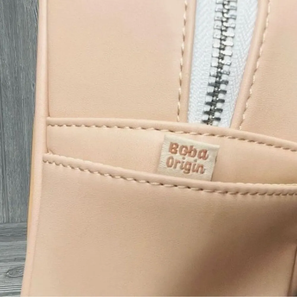 Boba origin Premium Faux-Leather Backpack Crossbody bag or Purse cute Milk Tea - Image 7