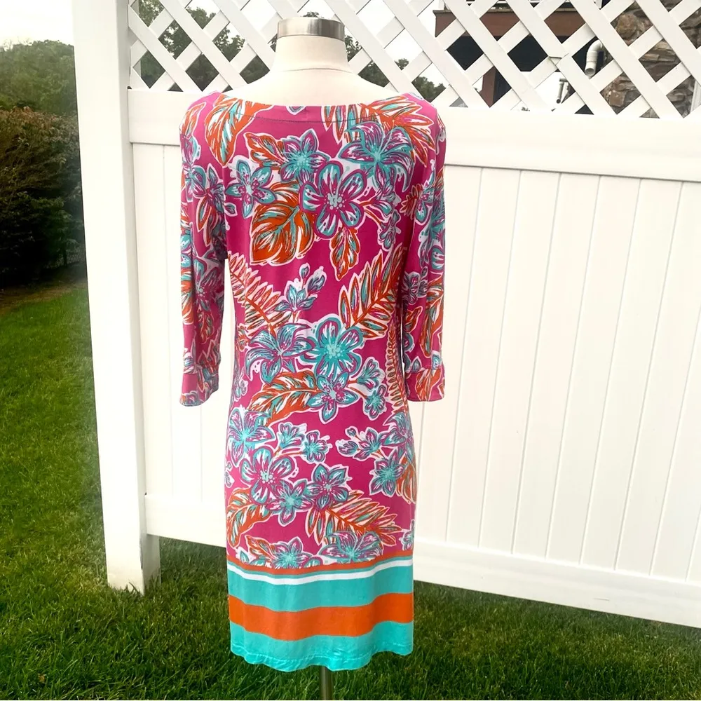 HATLEY Dress in Kauai Floral Tropics Print Pink Size L - Image 12