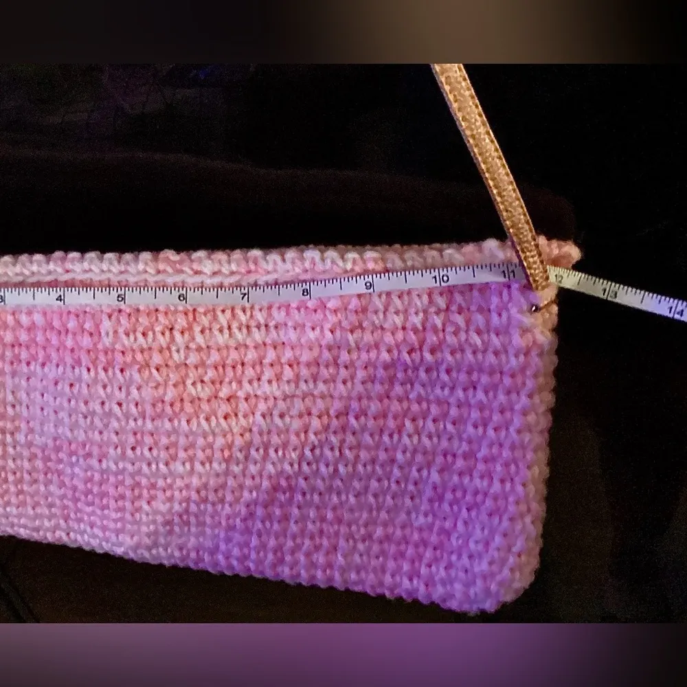 Handmade Cotton Candy Pink Crocheted Bag - Image 6