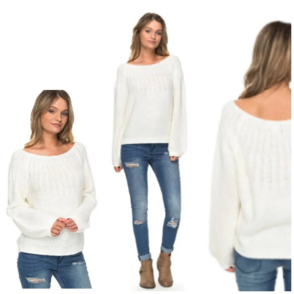 Roxy Boat Neckline Ivory Sweater - Image 2