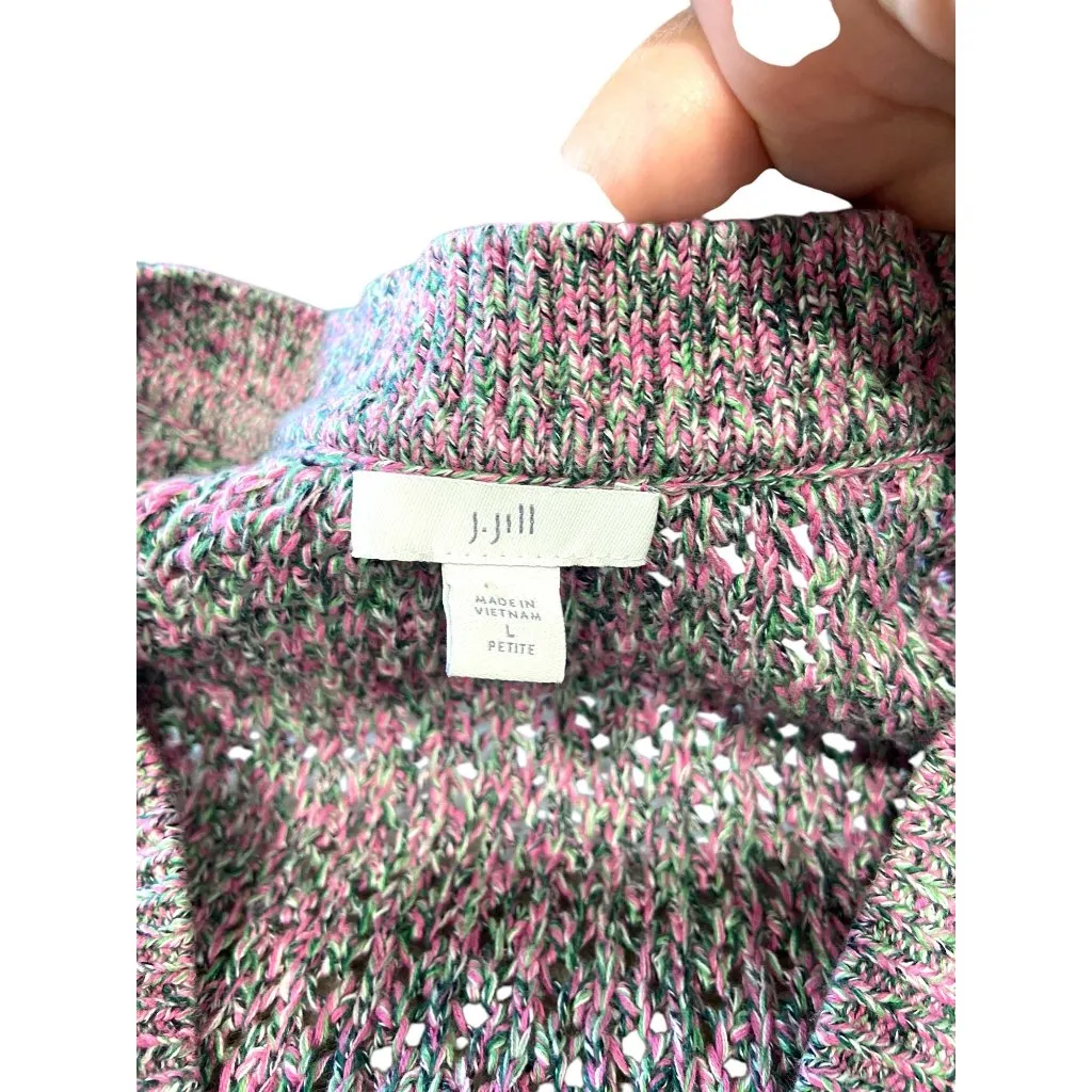 J.Jill Rose Petal Petite Cardigan Pink Size LP Size L - Image 3