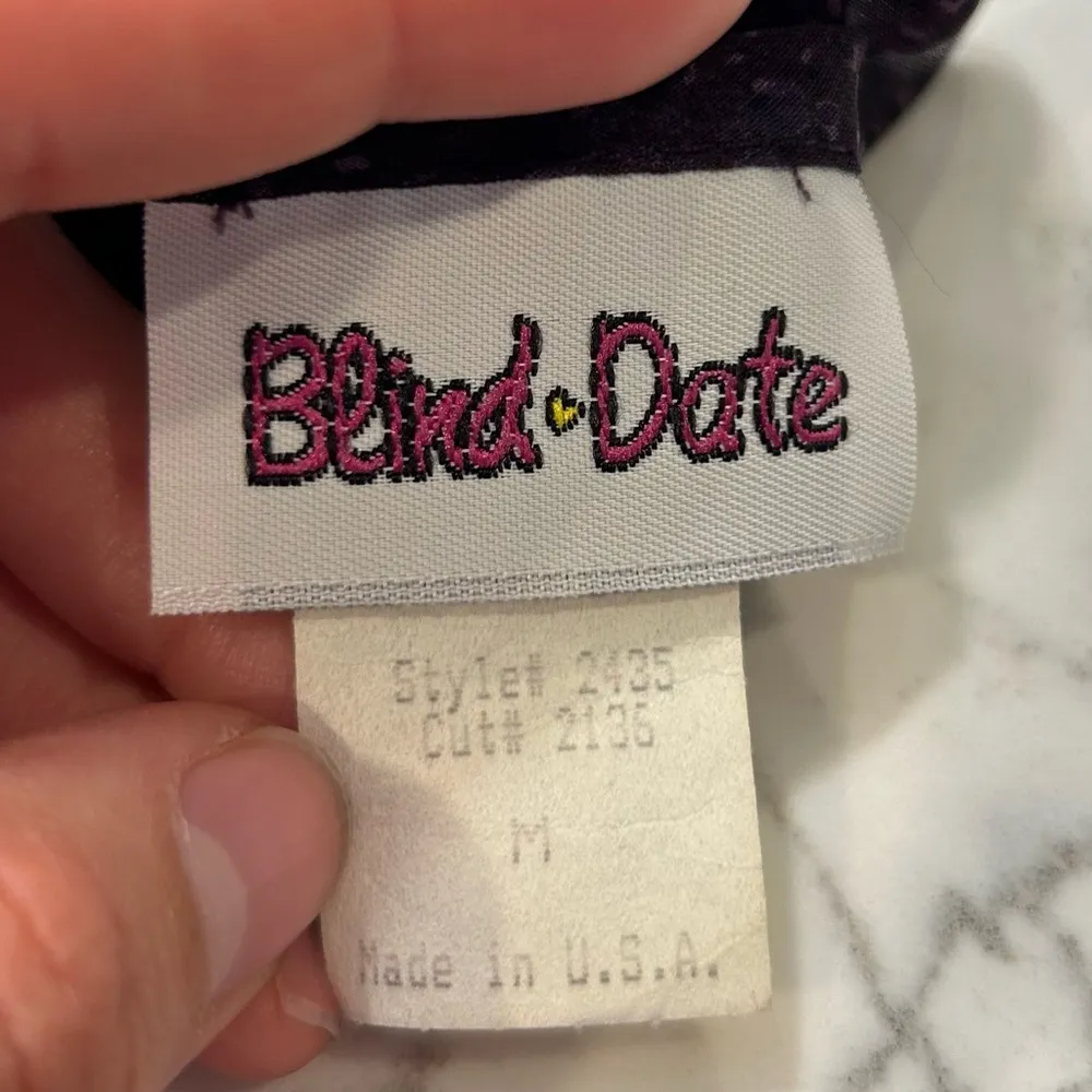 Vintage Blind Date Purple Semi Sheer Mesh V Neck Flutter Cap Sleeve Mini Dress Size M - Image 8