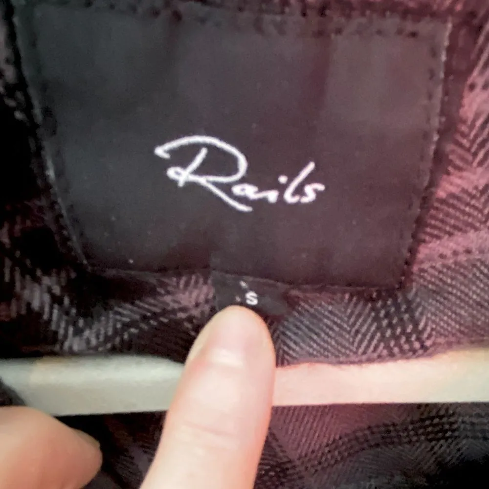 RAILS Hunter Charcoal Jet Dip Dye Plaid Button Down Shirt S Small Flannel Grunge - Image 7