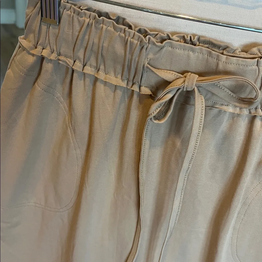 Comfy Long Khaki Skirt Maxi Drawstring Waist New Tan Size undefined - Image 4