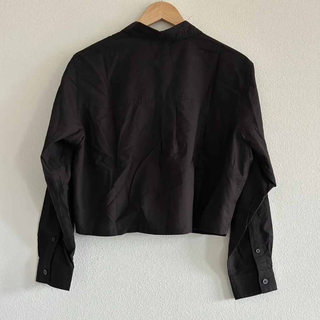 Everlane The Way-Short Shirt in Silky Cotton in Black, Size Small - Image 10