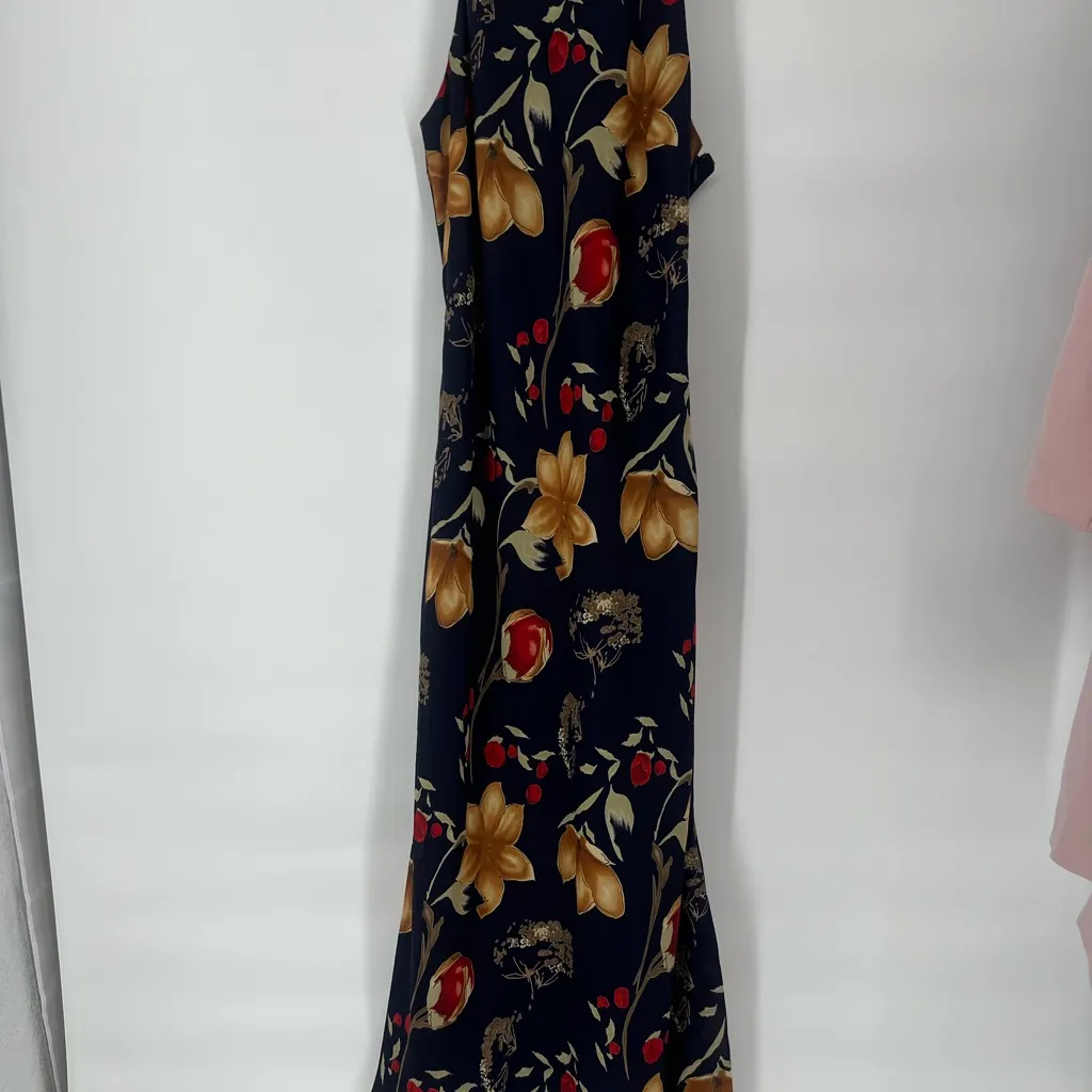 Betsy and Adam Floral Black and Gold Women's Dress - Image 3