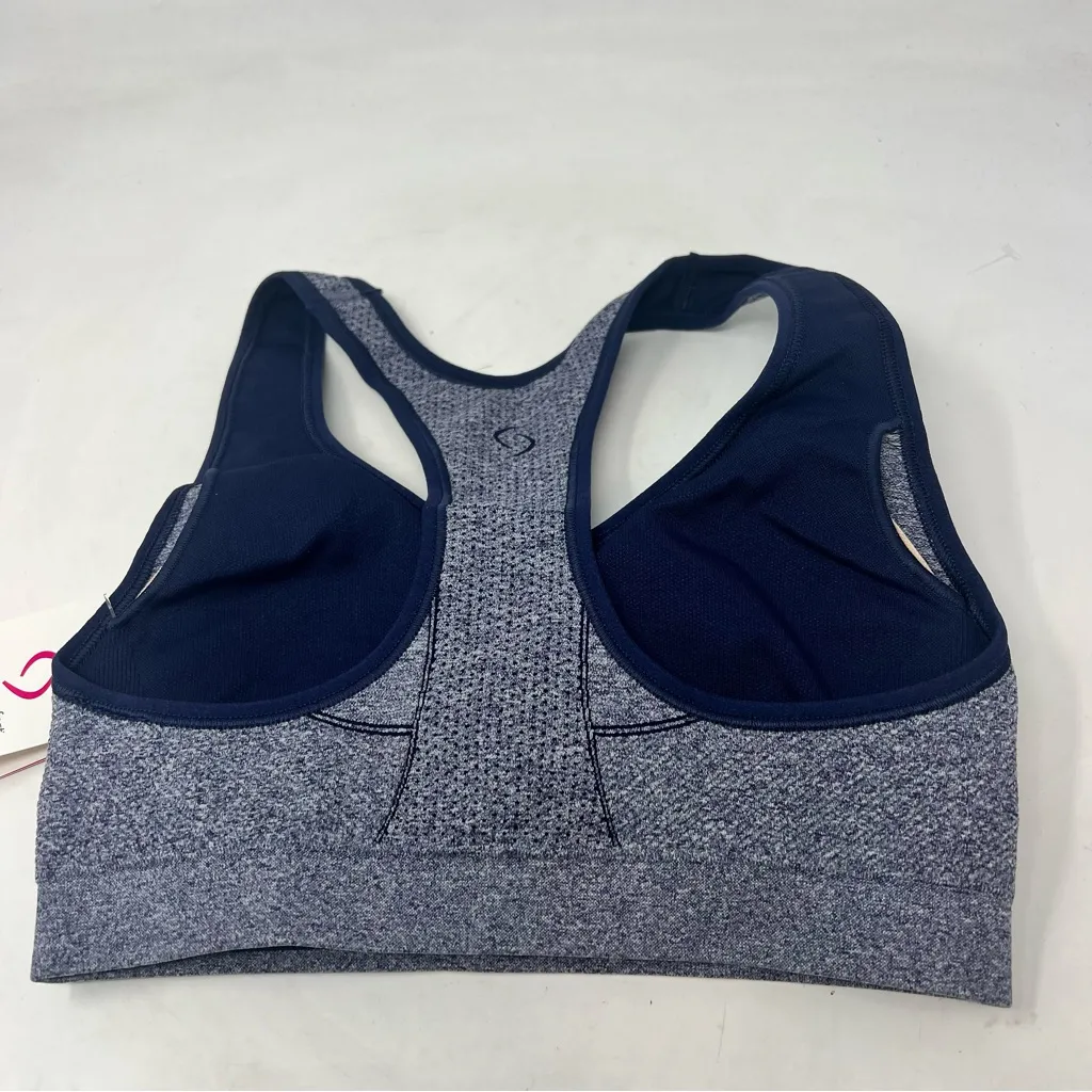 Moving Comfort JustRight Racer sports bra in navy heather size M Medium NWT - Image 3